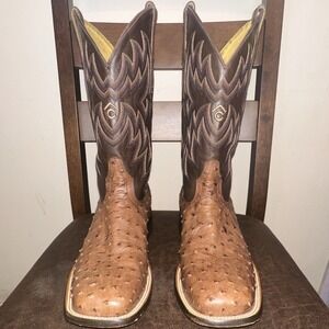 Cavender's Men's Full Quill Ostrich  Pull-On Western Cowboy Boots US 10D EUC